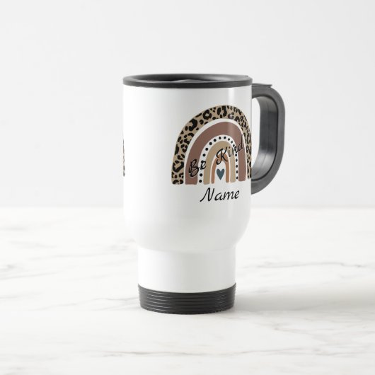 Mug De Voyage Leopard Rainbow - Be Kind - Modifier le texte - Aj (Devant droit)