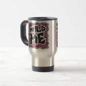 Mug De Voyage Leopard Wild Me Noir et rose chaud (Devant gauche)