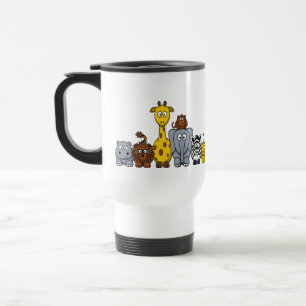 MUG DE VOYAGE LES ANIMAUX MIGNONS DE JUNGLE AJOUTENT VOTRE TEXTE