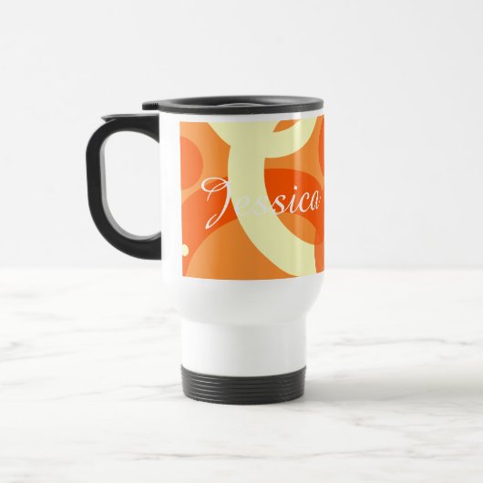 Mug De Voyage les années 70 spiral orange esthétique (Gauche)