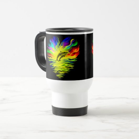 Mug De Voyage Les dauphins sous le soleil (Devant gauche)