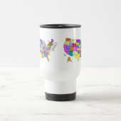 Mug De Voyage Les Etats-Unis tracent des noms et des capitaux (Centre)