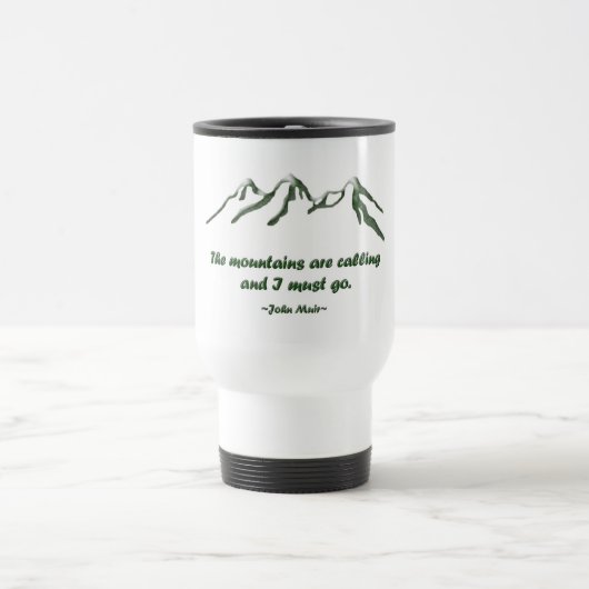 Mug De Voyage Les mtns inclinés par neige appellent… J Muir (Centre)