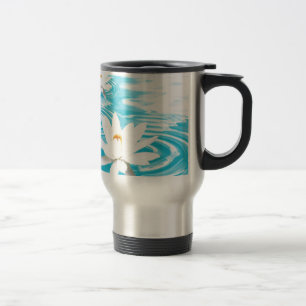 Mug De Voyage Les plantes de Lotus blanc flottant sur la