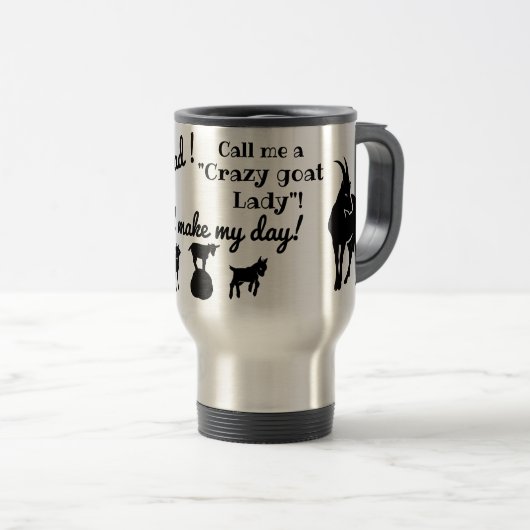 Mug De Voyage Les silhouettes de chèvre folle de la dame (Devant droit)
