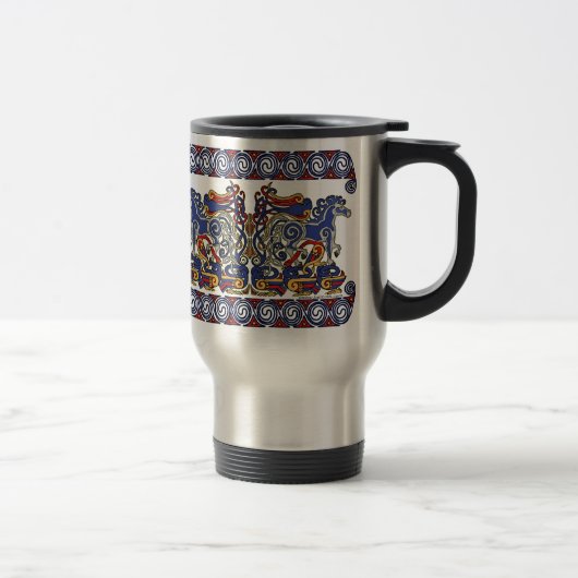 Mug De Voyage Les tasses, les chevaux et les oiseaux celtiques (Droit)