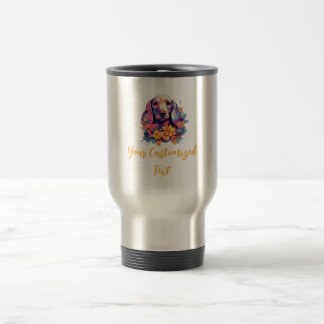 Mug De Voyage Les teintes de fleurs autour de Dachshund Charme