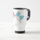 Mug De Voyage Les USA et drapeaux croisés par Guatemala (Devant droit)