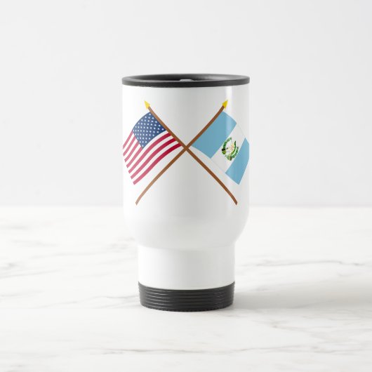 Mug De Voyage Les USA et drapeaux croisés par Guatemala (Centre)
