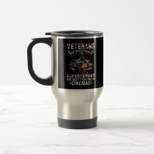 Mug De Voyage Les vétérans parce que les super-héros sont occupé (Gauche)