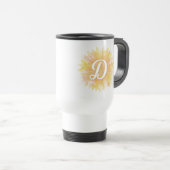 Mug De Voyage Lettre D Tournesol Nom Monogramme Initiale (Devant droit)