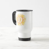 Mug De Voyage Lettre D Tournesol Nom Monogramme Initiale (Devant gauche)
