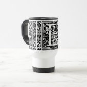 Mug De Voyage Lettre E Monogramme médiéval Art Nouveau (Devant gauche)