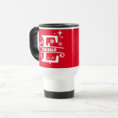 Mug De Voyage Lettre E Noël Monogramme Nom initial Rouge (Devant gauche)