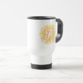 Mug De Voyage Lettre F Tournesol Monogramme Initial Nom (Devant droit)
