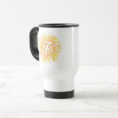 Mug De Voyage Lettre F Tournesol Monogramme Initial Nom (Devant gauche)