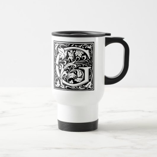Mug De Voyage Lettre G Monogramme médiéval Art Nouveau (Droite)