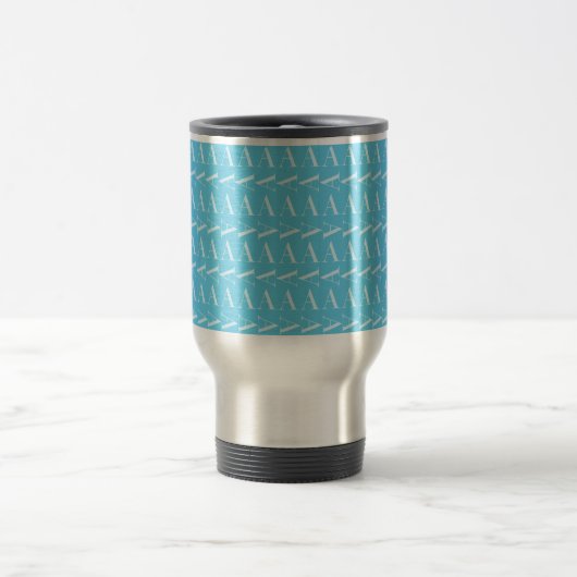 Mug De Voyage Lettre initiale A, Aqua Blue (Centre)