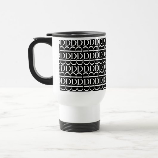 Mug De Voyage Lettre initiale D monogramme (Gauche)