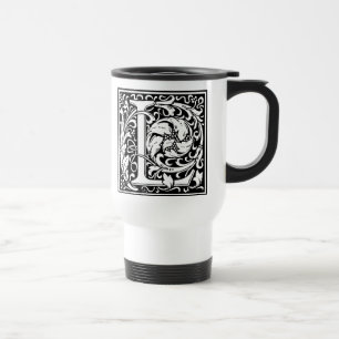 Mug De Voyage Lettre L Monogramme médiéval Art Nouveau