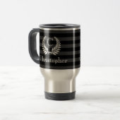 Mug De Voyage Lettre Laurel personnalisée Monogramme (Devant gauche)