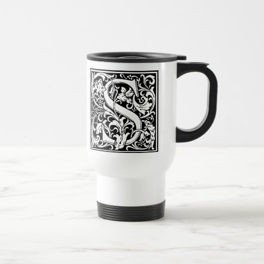 Mug De Voyage Lettre S Monogramme médiéval Art Nouveau (Droite)