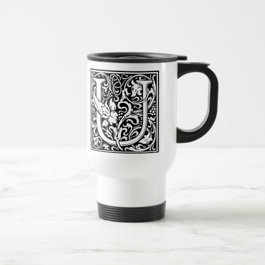 Mug De Voyage Lettre U Monogramme médiéval Art Nouveau (Droite)