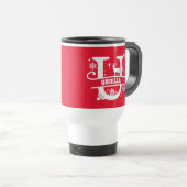 Mug De Voyage Lettre U Noël Monogramme Nom initial Rouge (Devant droit)