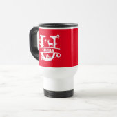 Mug De Voyage Lettre U Noël Monogramme Nom initial Rouge (Devant gauche)