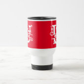 Mug De Voyage Lettre U Noël Monogramme Nom initial Rouge (Centre)
