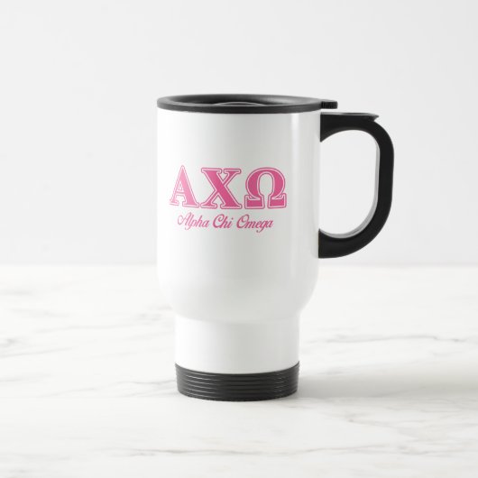 Mug De Voyage Lettres roses d'Omega de Chi d'Alphi (Droite)
