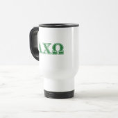 Mug De Voyage Lettres vertes d'Alphi Chi Omega (Devant gauche)