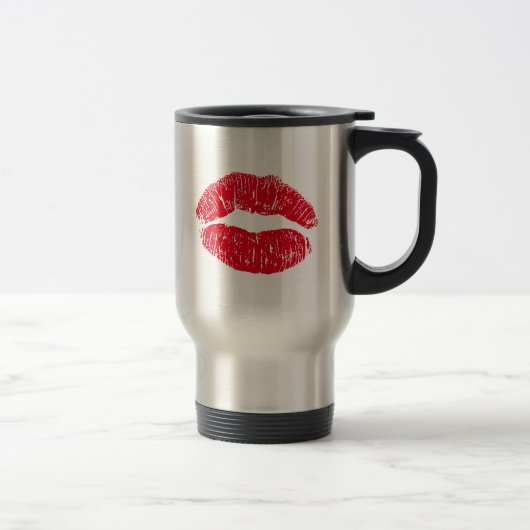 Mug De Voyage Lèvres de baiser rouges (Droit)