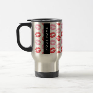 Mug De Voyage Lèvres Rouges, Lèvres Roses, Baiser, Votre Nom, Pe