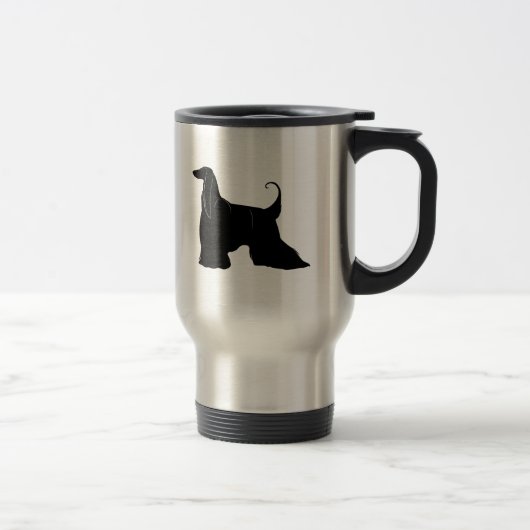 Mug De Voyage Lévrier afghan en silhouette (Droit)