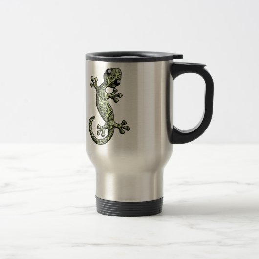 Mug De Voyage Lézard blanc vert de Gecko d'escalade (Droit)