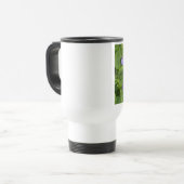 Mug De Voyage Libellule sur des fleurs violettes avec nom (Devant gauche)