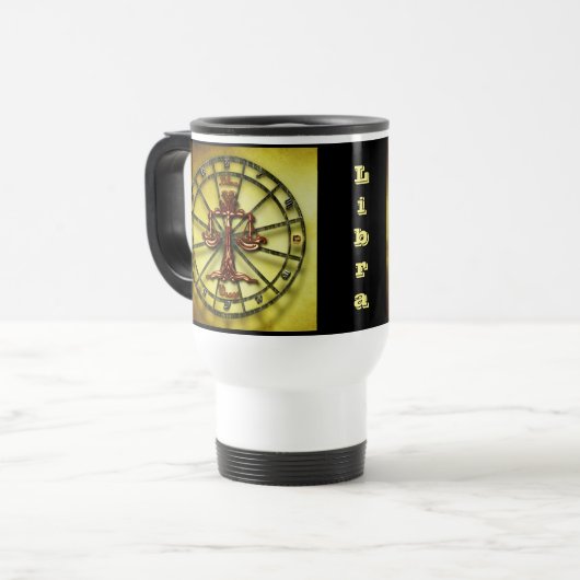 Mug De Voyage Libra Zodiac Astrologie design Horoscope (Devant gauche)