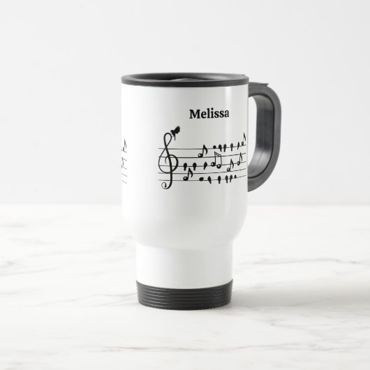 Mug De Voyage Libre en tant qu'oiseau, oiseaux chanteurs faisant (Devant droit)