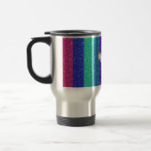 Mug De Voyage Licorne avec des rayures de parties scintillantes (Gauche)