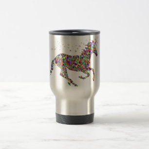 Mug De Voyage Licorne colorée géométrique