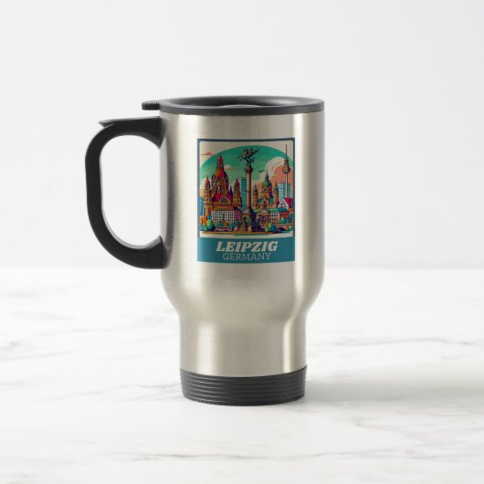 Mug De Voyage Ligne aérienne Retro Leipzig (Gauche)