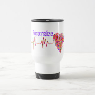 Mug De Voyage Ligne EKG pour soins cardiaques