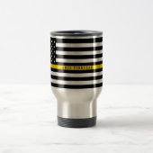 Mug De Voyage Ligne jaune mince monogramme de drapeau (Centre)