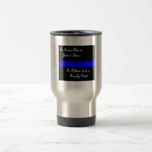 Mug De Voyage Ligne-Tasse bleue Famille-Mince de police