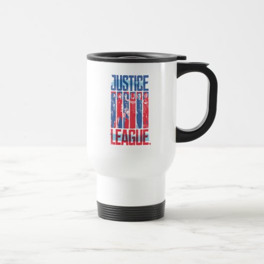 Mug De Voyage Ligue de Justice | Blue & Red Group Pop Art (Droite)
