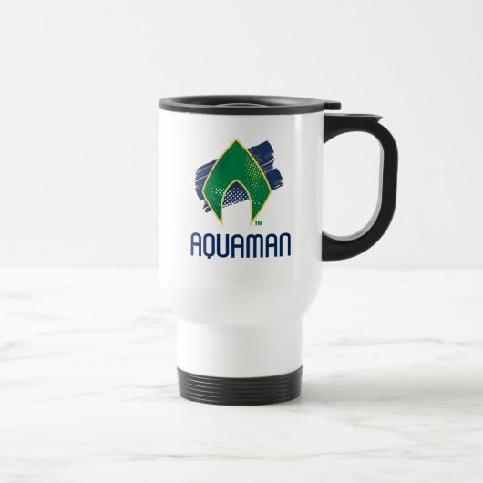 Mug De Voyage Ligue de Justice | Symbole Aquaman à demi-teintes  (Droite)