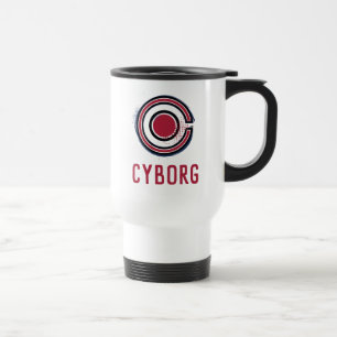 Mug De Voyage Ligue de Justice   Symbole de cyborg brosse et dem