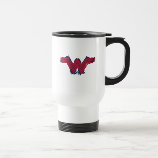 Mug De Voyage Ligue de Justice | Symbole de femme Wonder brossé (Droite)