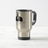 Mug De Voyage Lincoln et citation (Devant droit)